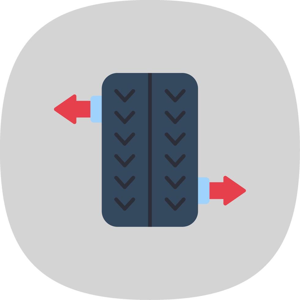 Wheel Alignment Flat Curve Icon vector