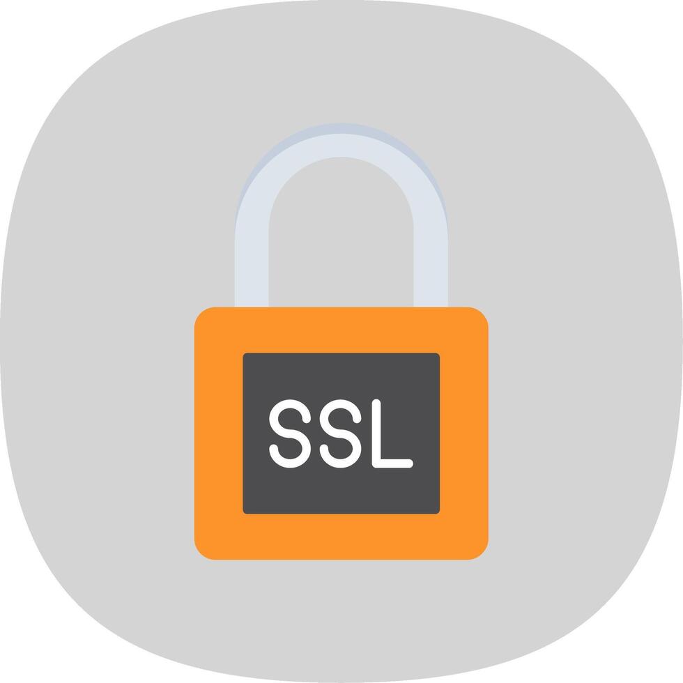 SSL Flat Curve Icon vector