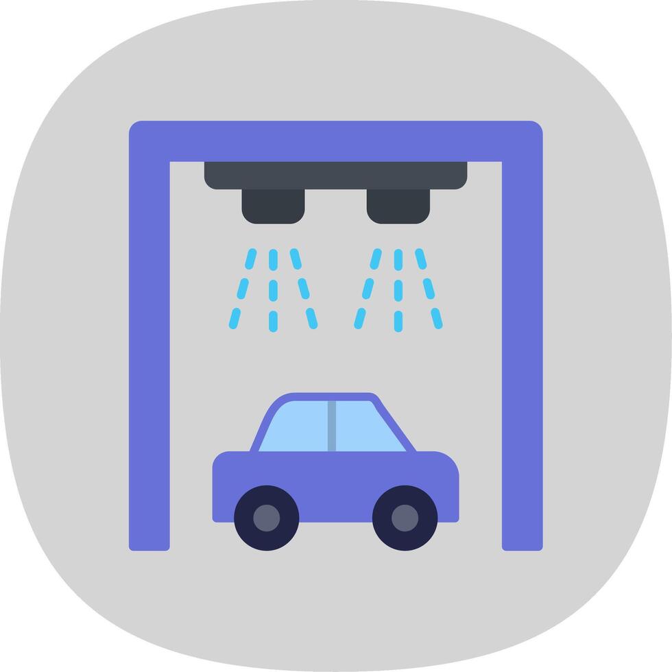 Car Wash Flat Curve Icon vector