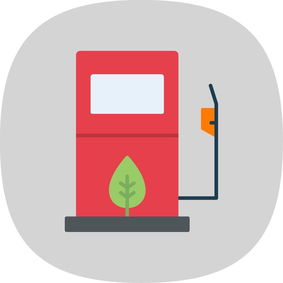 Bio Fuel Flat Curve Icon vector