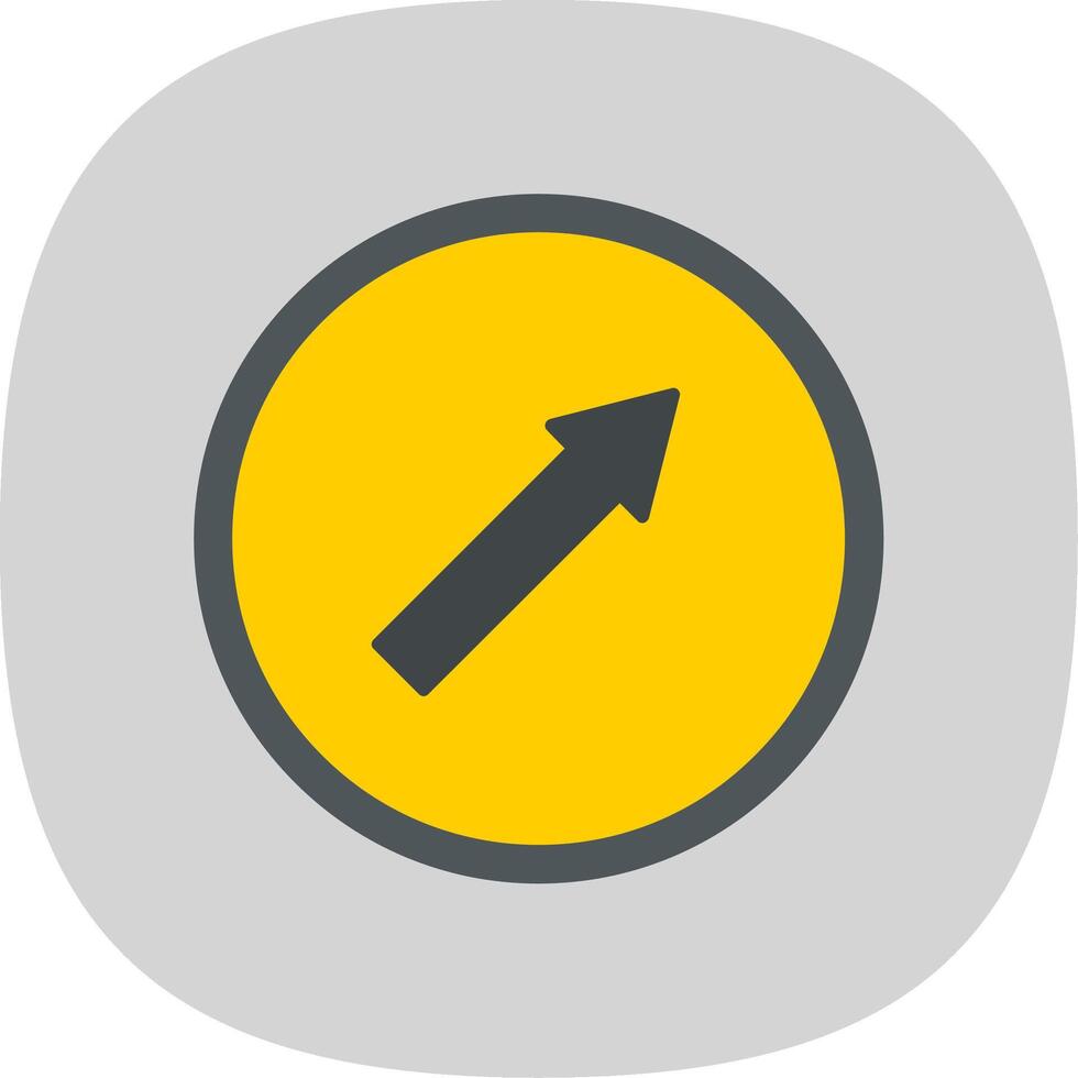 keep Right Flat Curve Icon vector