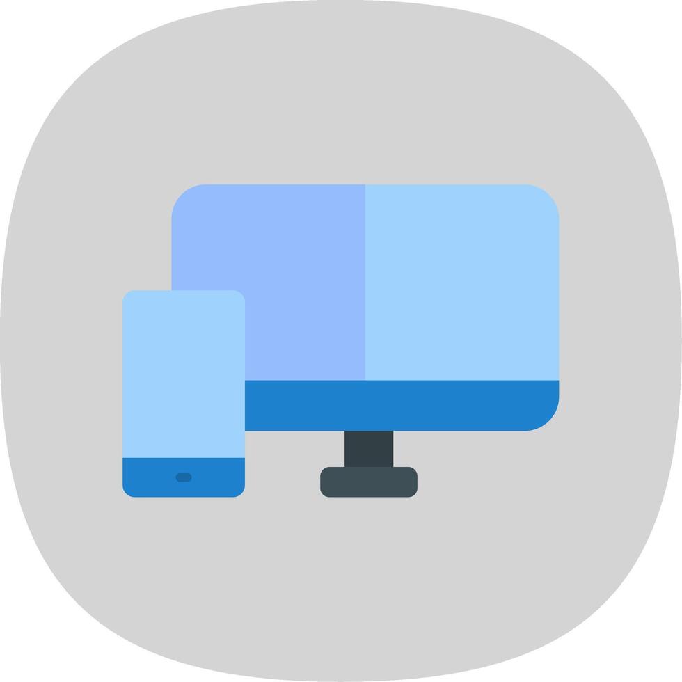 Devices Flat Curve Icon vector