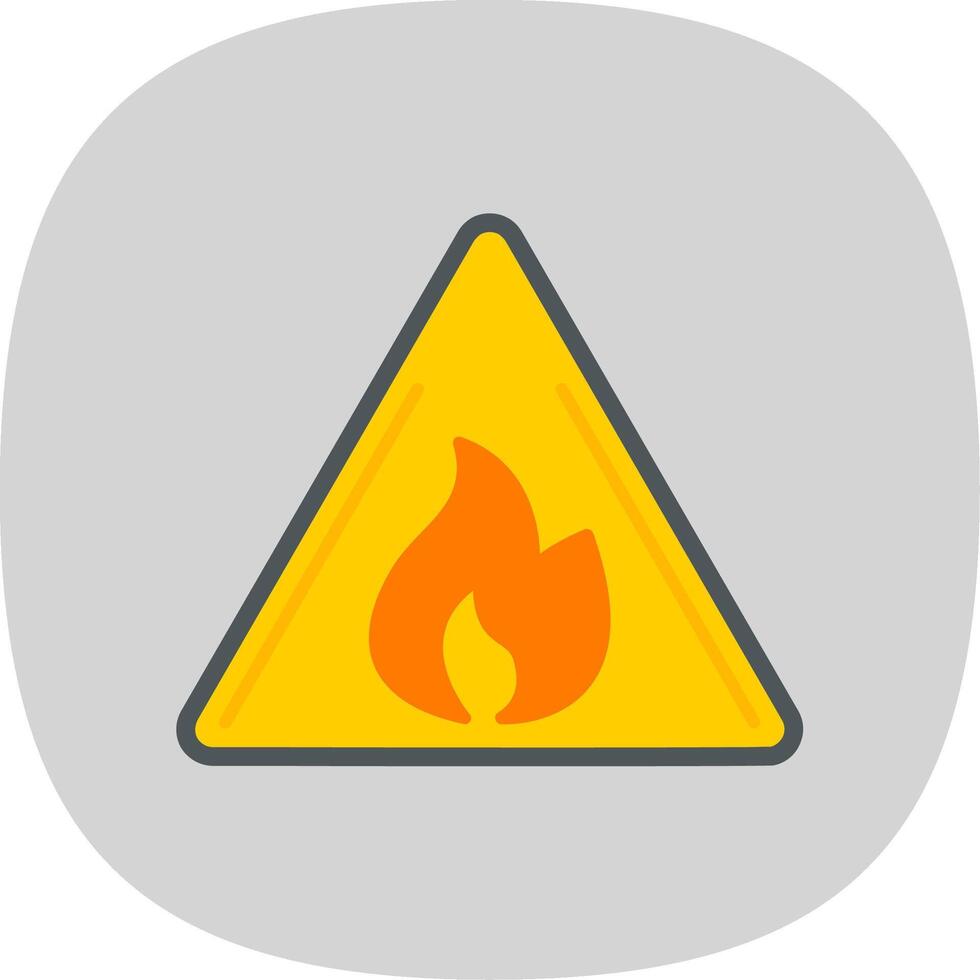 Hazards Flat Curve Icon vector