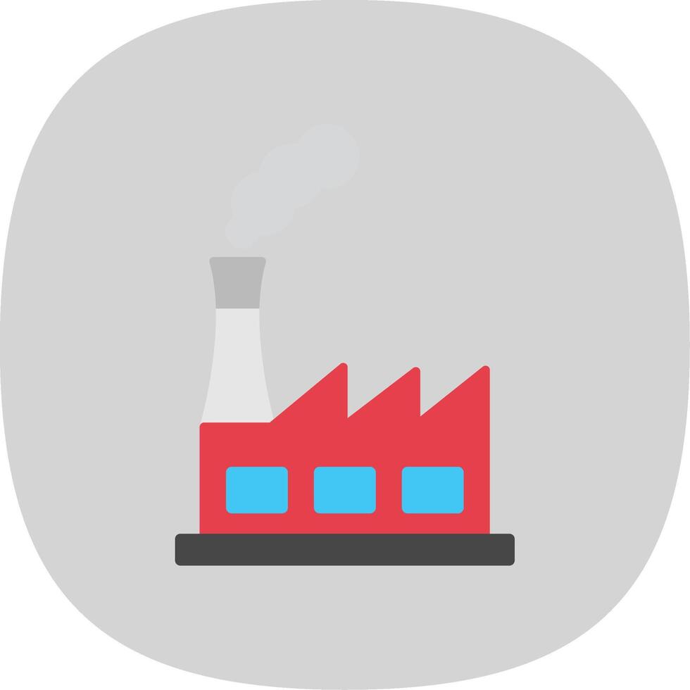 Power Plant Flat Curve Icon vector