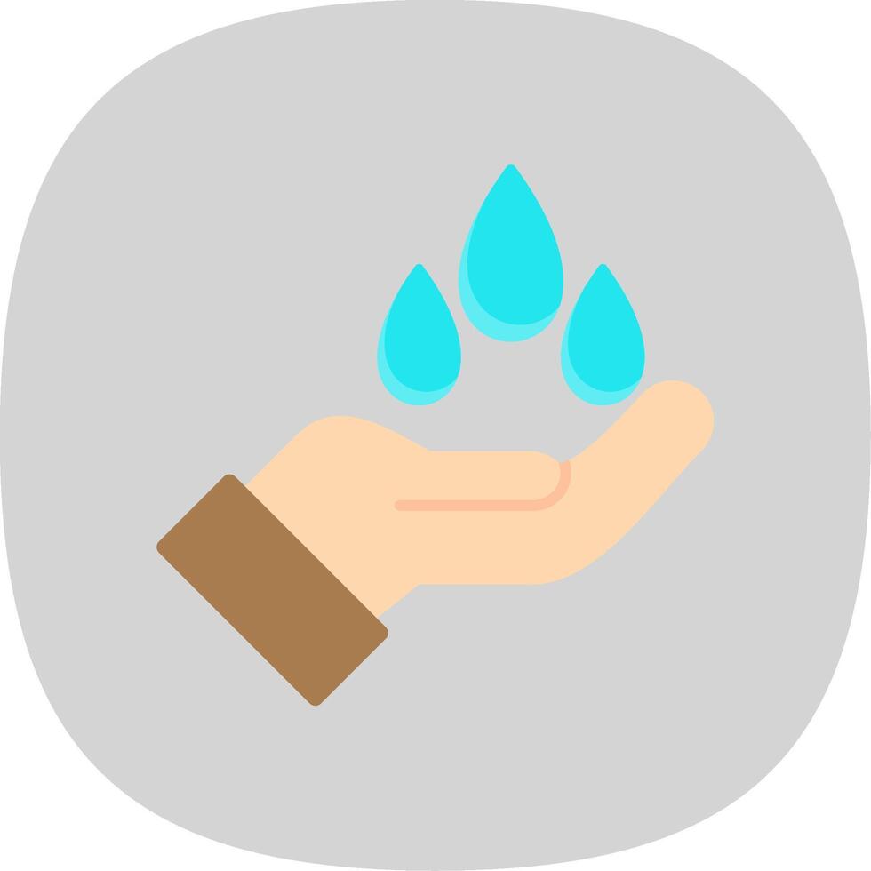 salvar agua plano curva icono vector