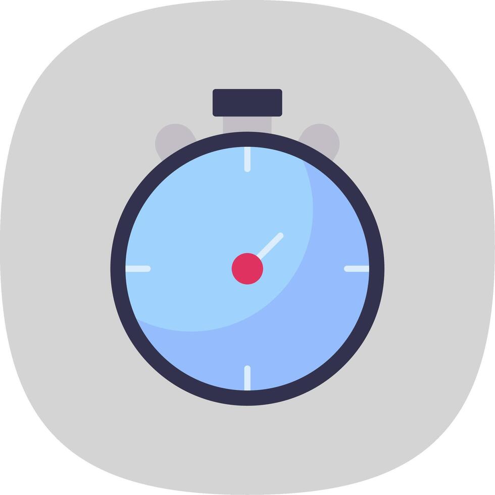 Stop Watch Flat Curve Icon vector