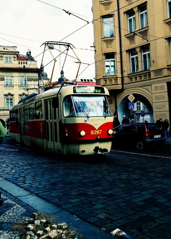 Trams found in different areas of the centre of Prague photo