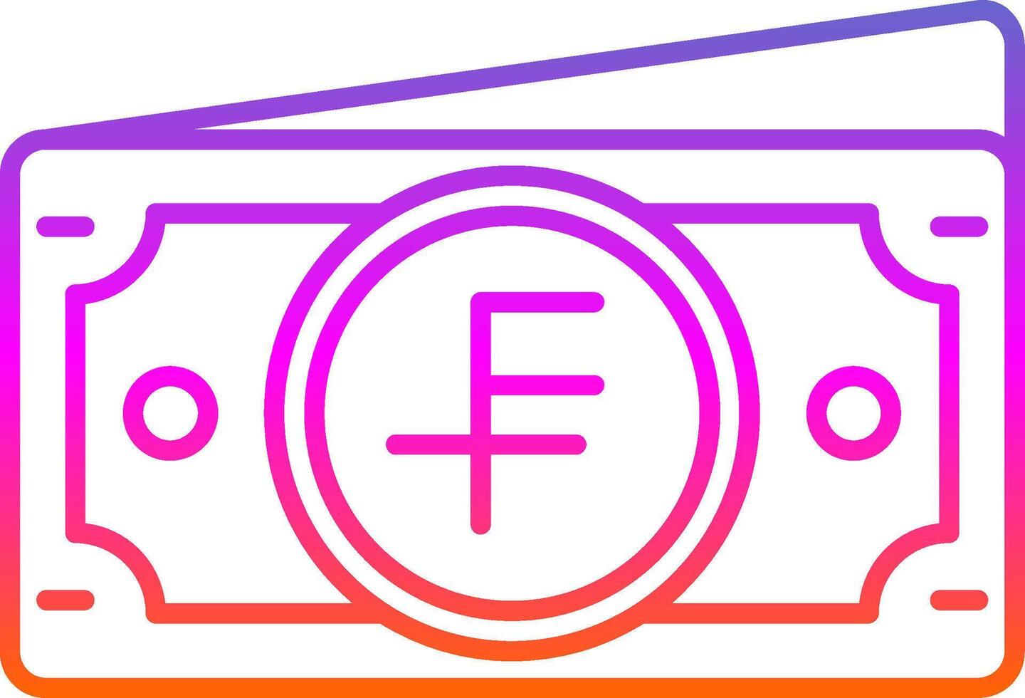 Swiss franc Line Gradient Icon vector