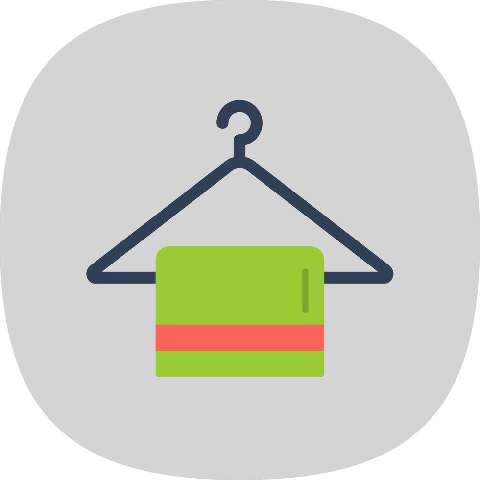 Towel Hanger Flat Curve Icon vector