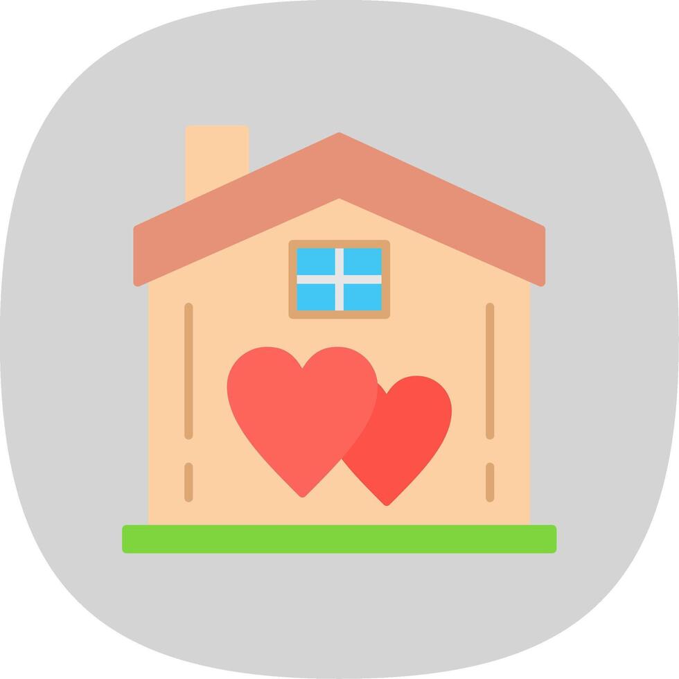 Sweet Home Flat Curve Icon vector