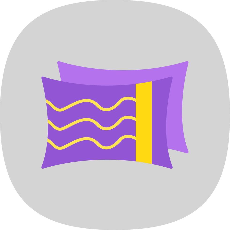 Pillow Flat Curve Icon vector