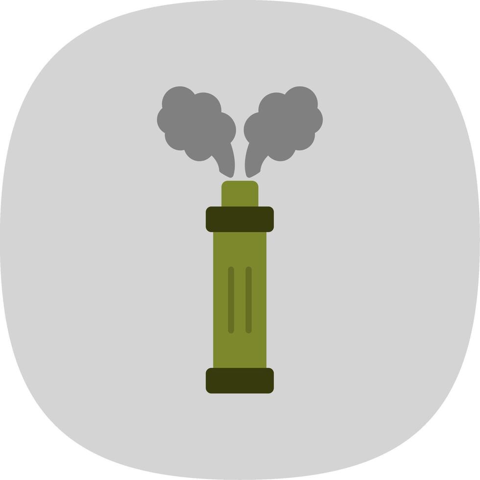 Smoke Grenade Flat Curve Icon vector