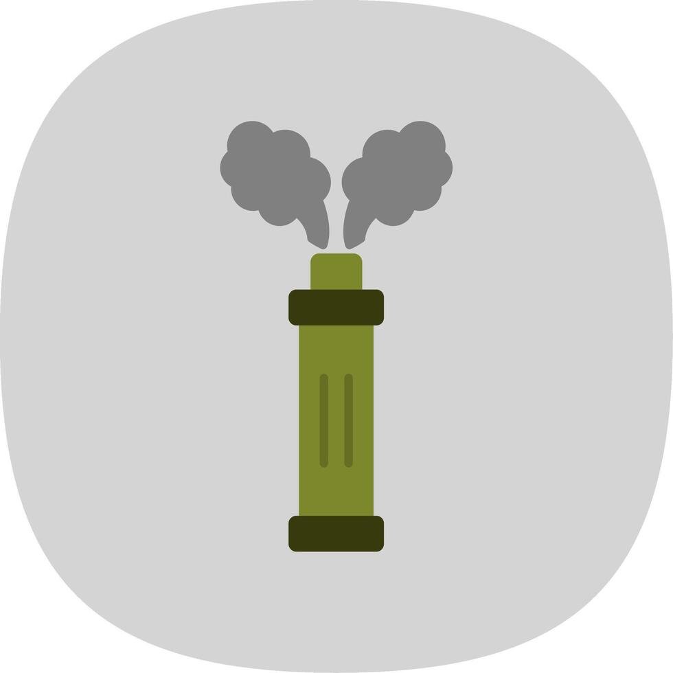 Smoke Grenade Flat Curve Icon vector