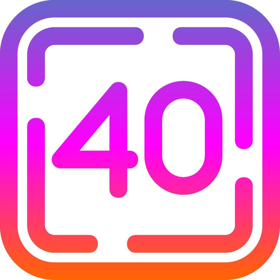Forty Line Gradient Icon vector