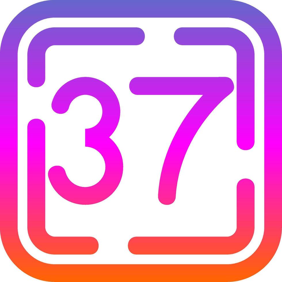 Thirty Seven Line Gradient Icon vector