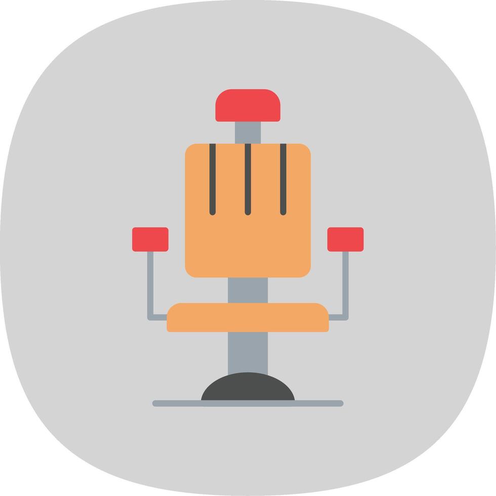 Barber Chair Flat Curve Icon vector