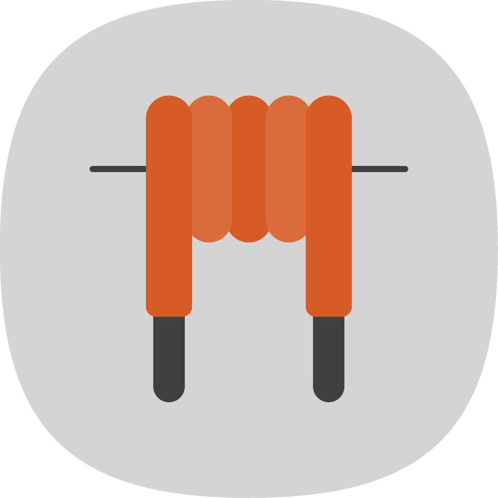 Inductor Flat Curve Icon vector