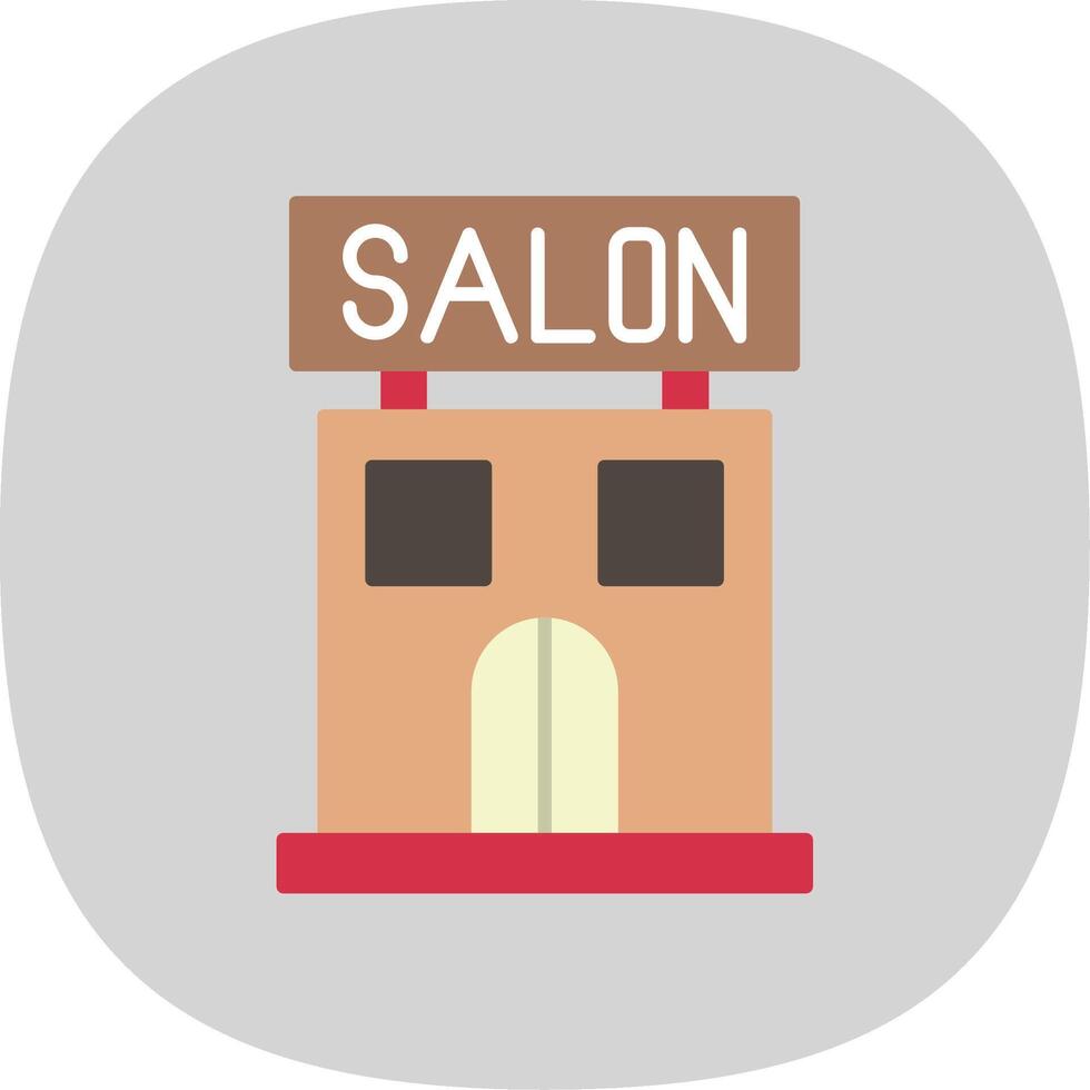 Salon Flat Curve Icon vector