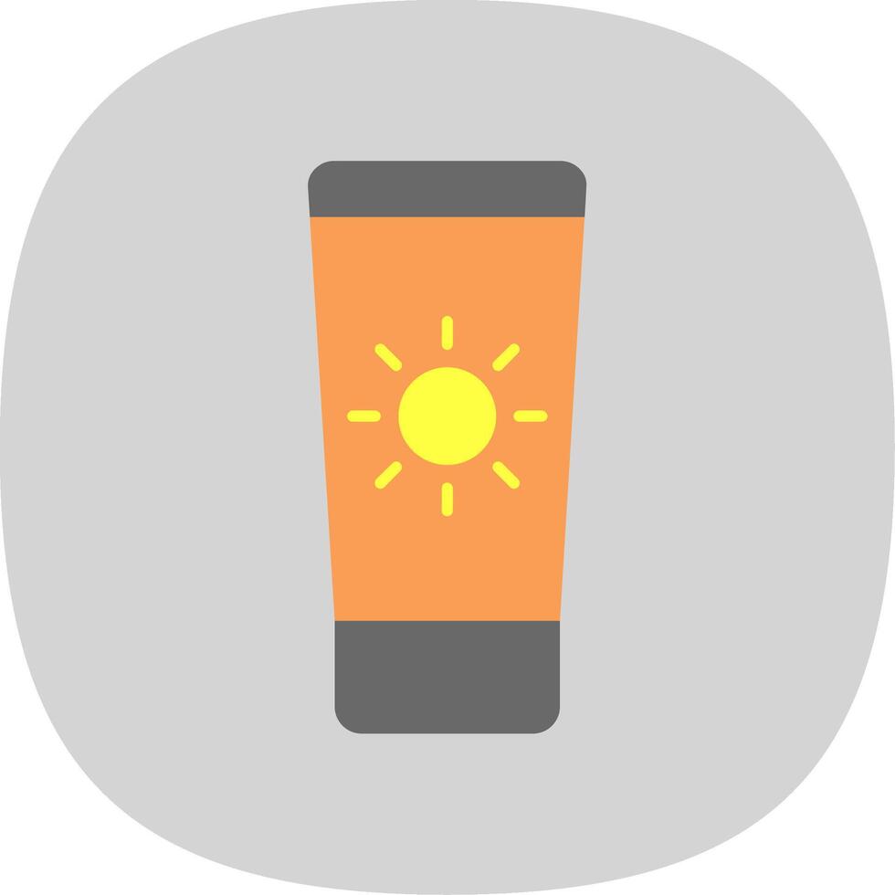Sun Cream Flat Curve Icon vector