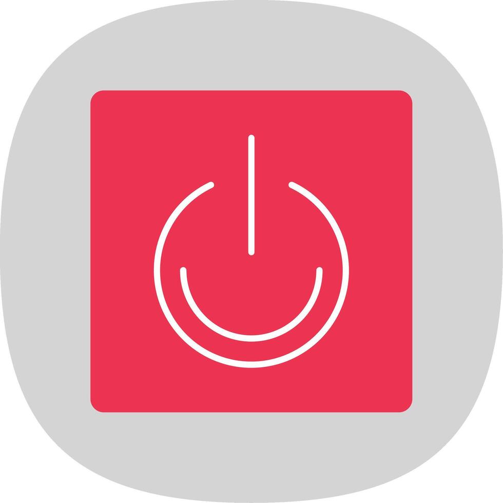 Turn On Flat Curve Icon vector