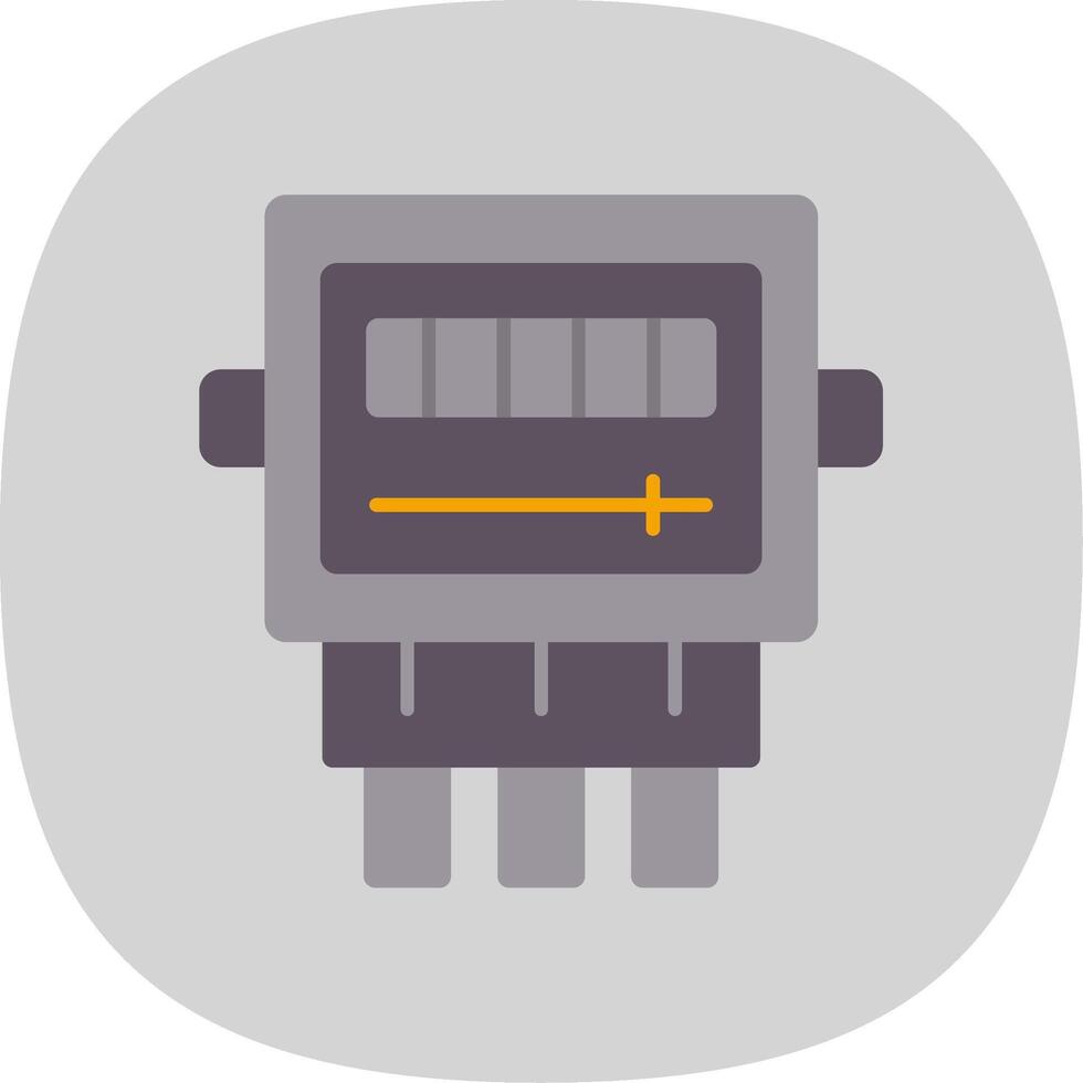 Electric Meter Flat Curve Icon vector