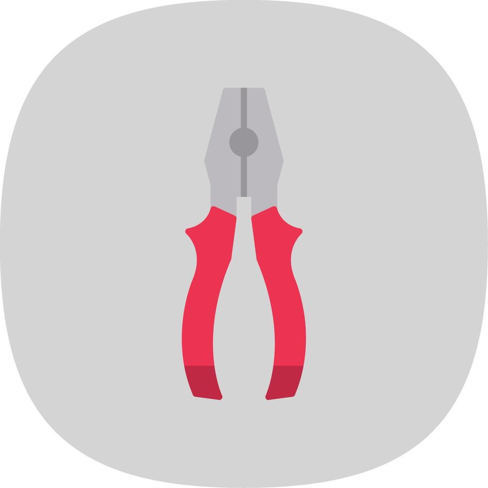 Pliers Flat Curve Icon vector