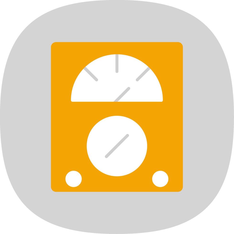 Voltmeter Flat Curve Icon vector
