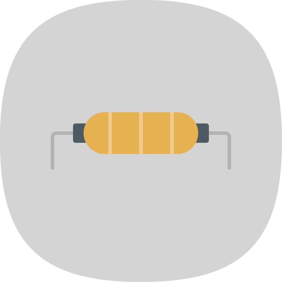 Resistor Flat Curve Icon vector