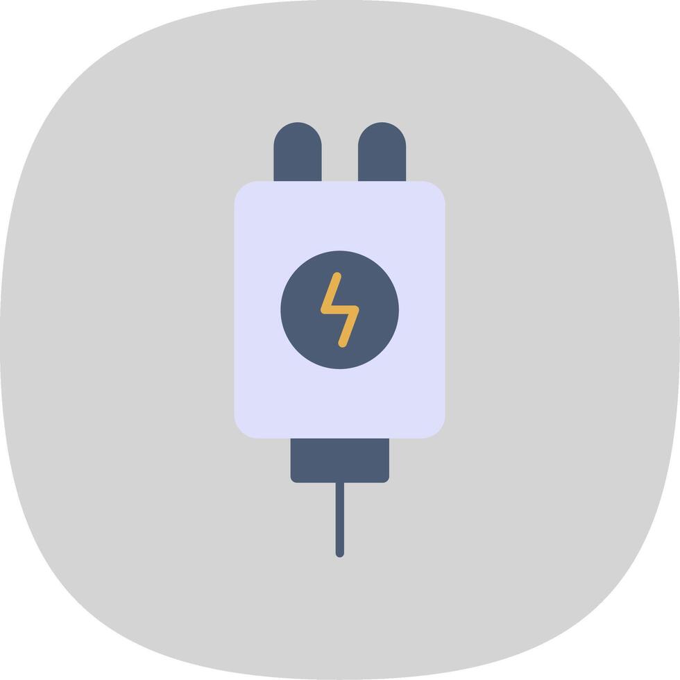 Adapter Flat Curve Icon vector