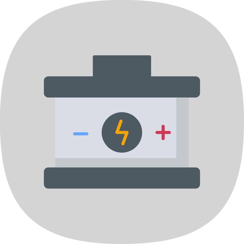 Battery Flat Curve Icon vector