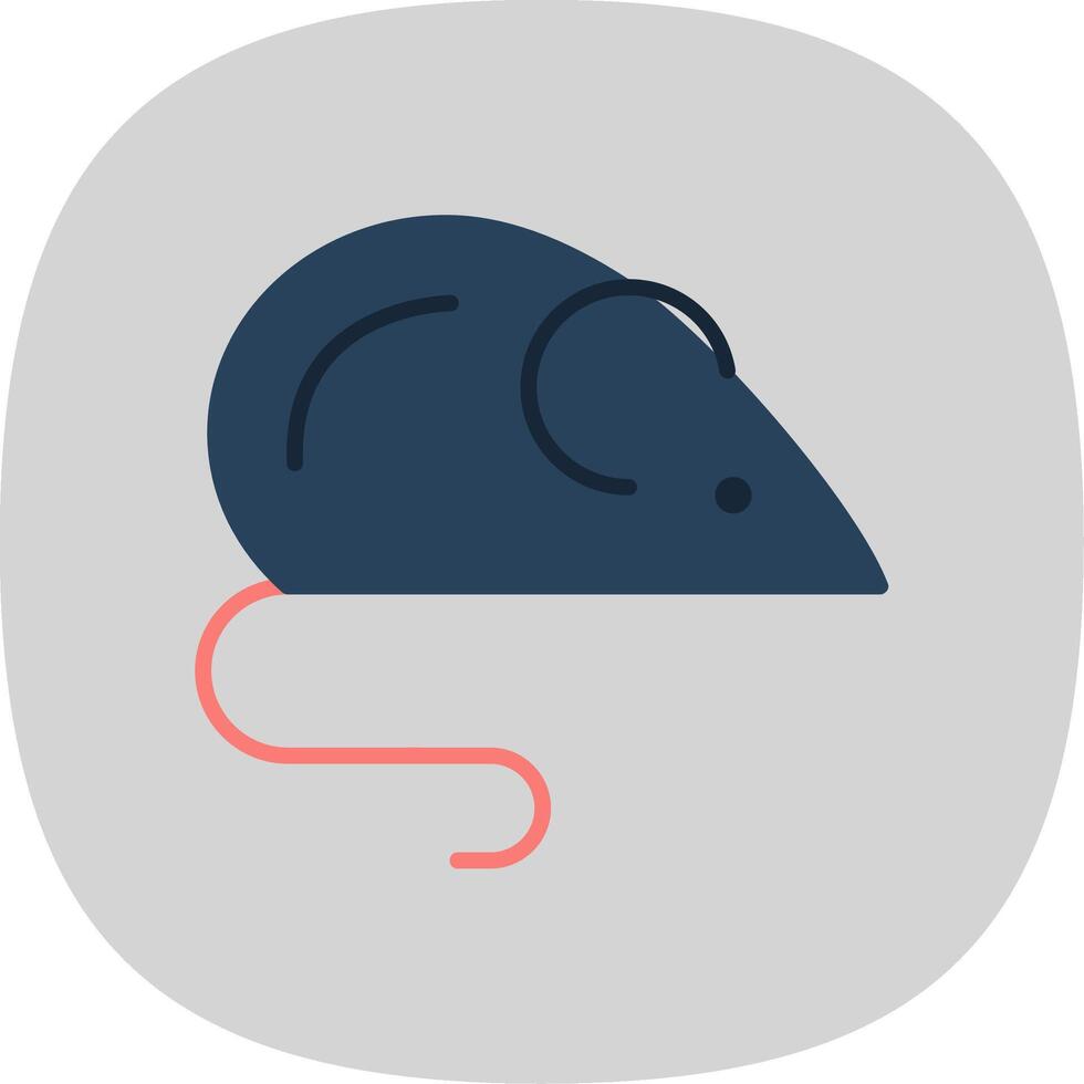 Rat Flat Curve Icon vector