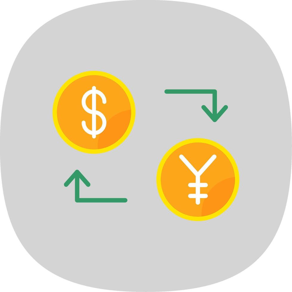 Exchange Flat Curve Icon vector