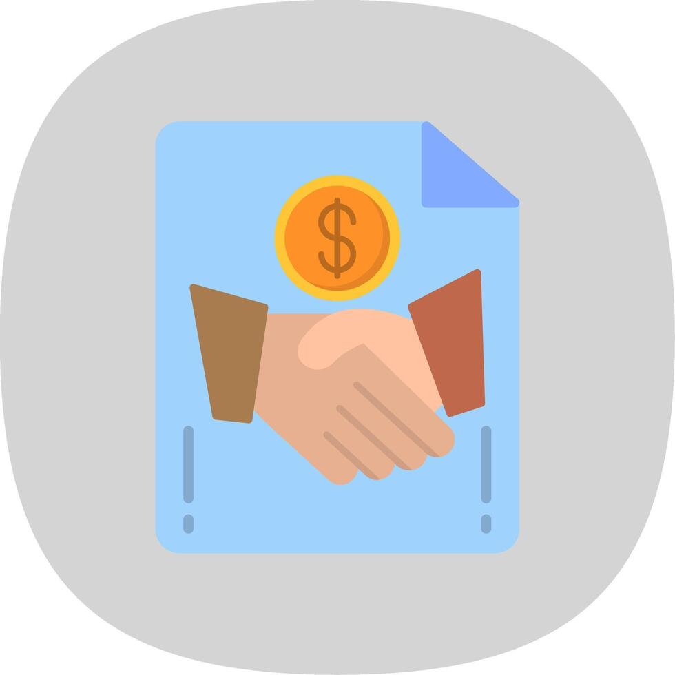 Handshake Flat Curve Icon vector