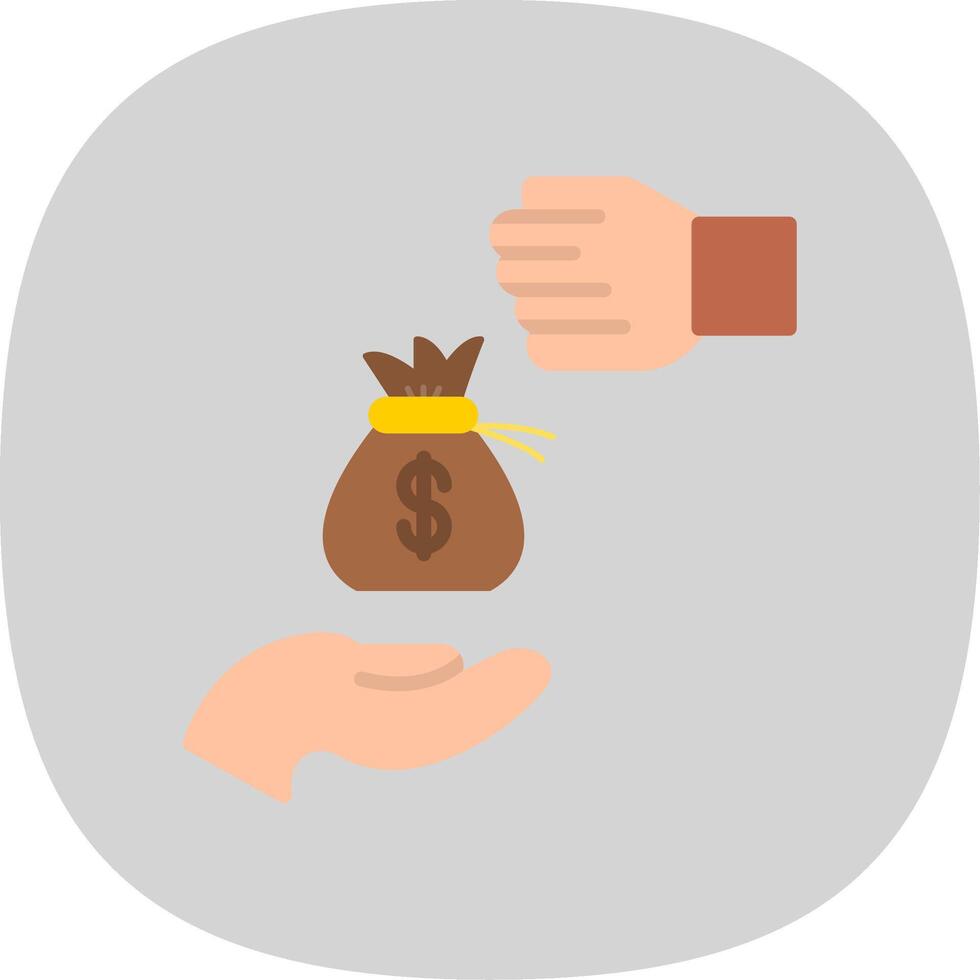 Bribery Flat Curve Icon vector