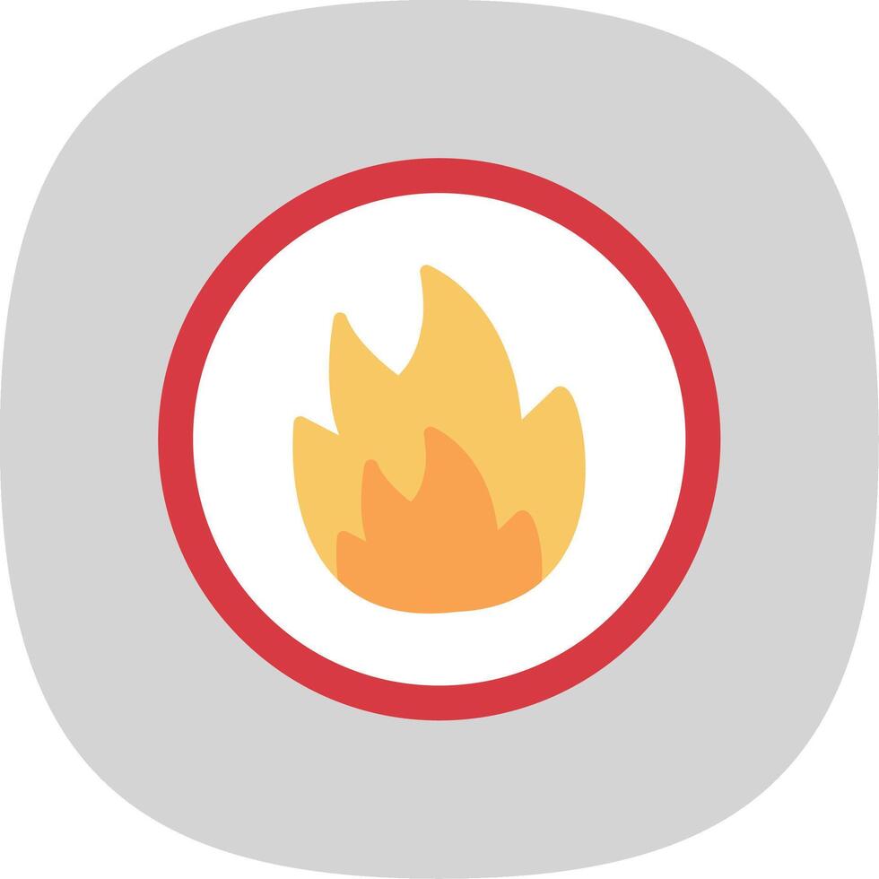 Fire Flat Curve Icon vector