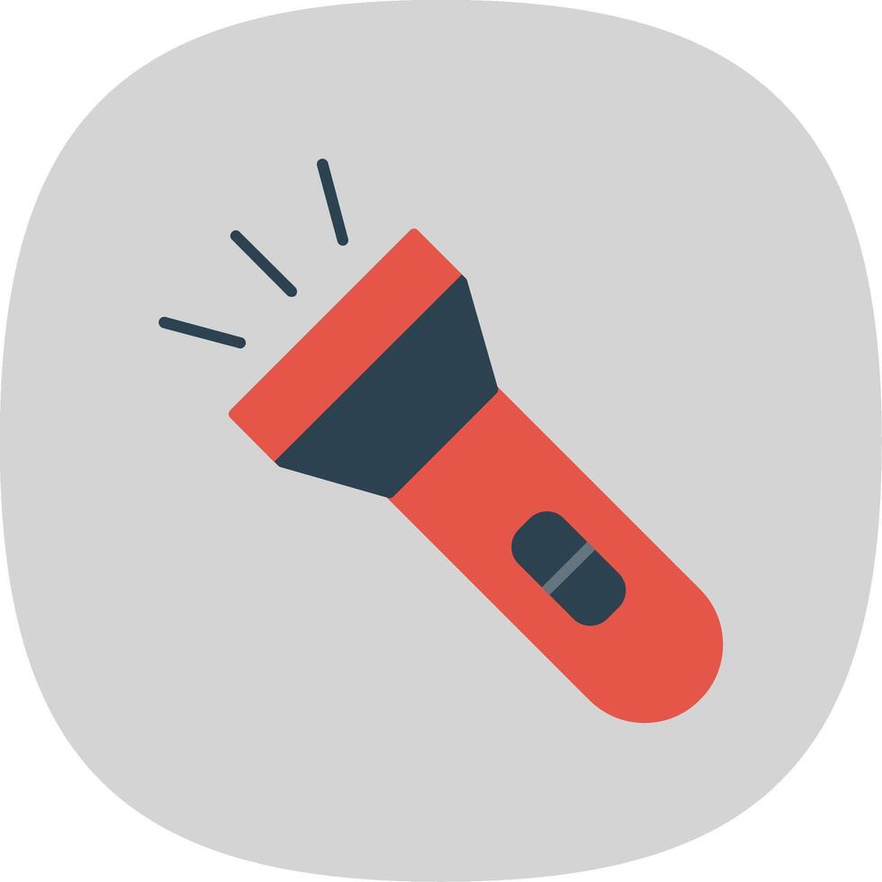 Torch Flat Curve Icon vector