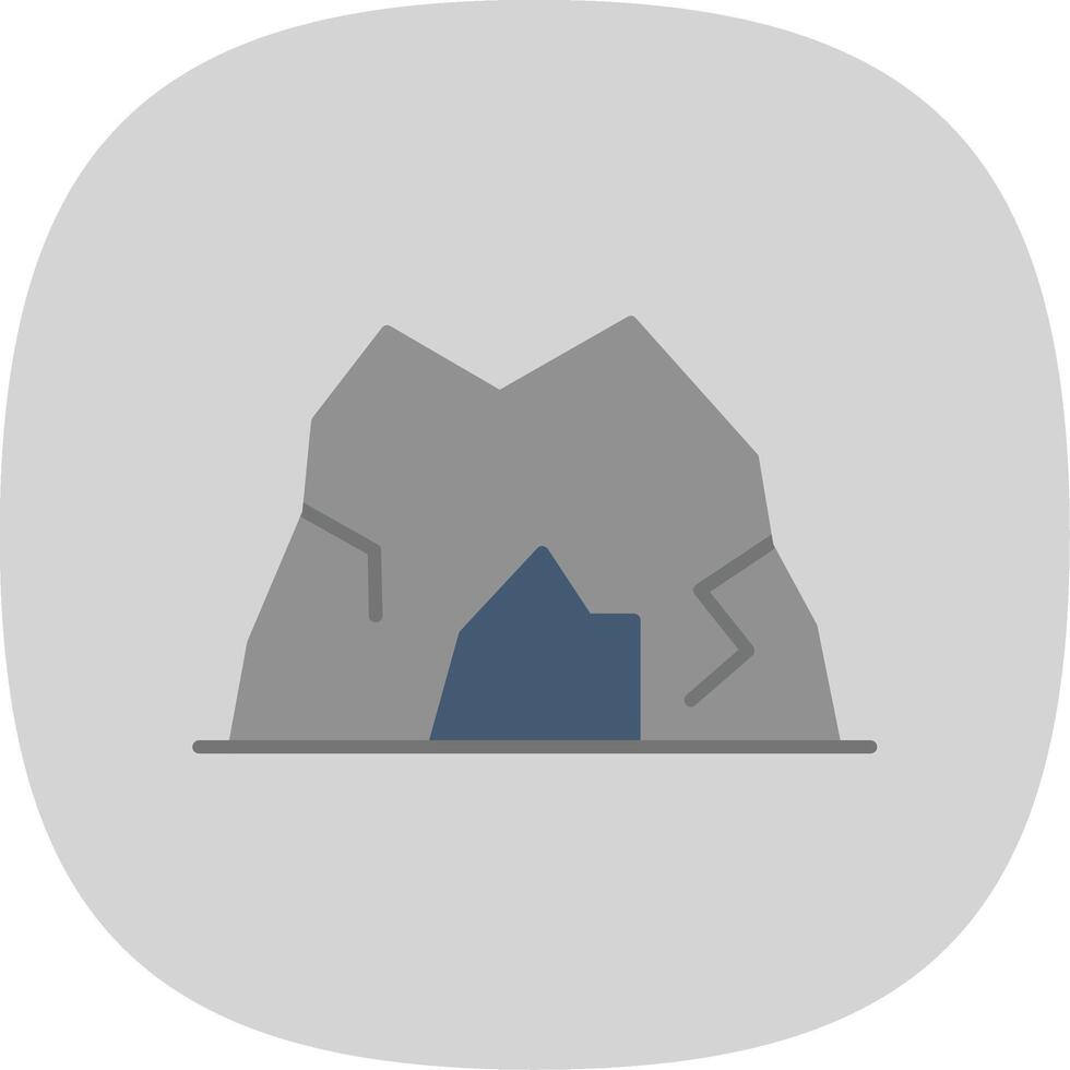 Cave Flat Curve Icon vector
