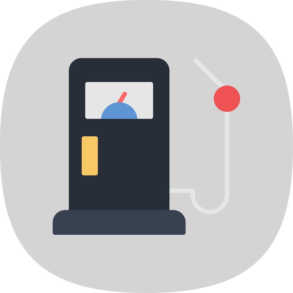 Fuel Flat Curve Icon vector