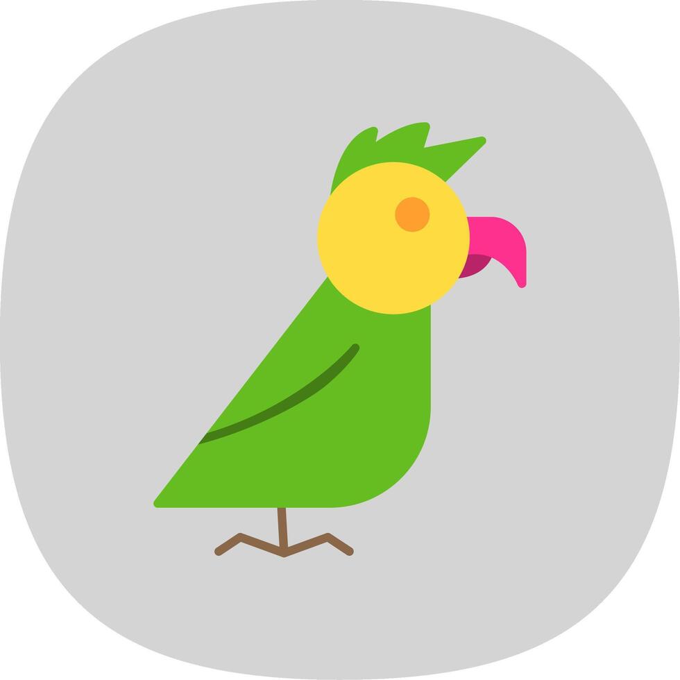 Parrot Flat Curve Icon vector