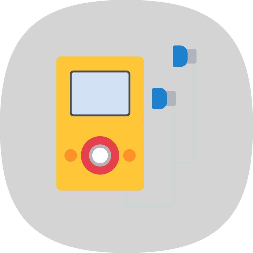 Music Player Flat Curve Icon vector