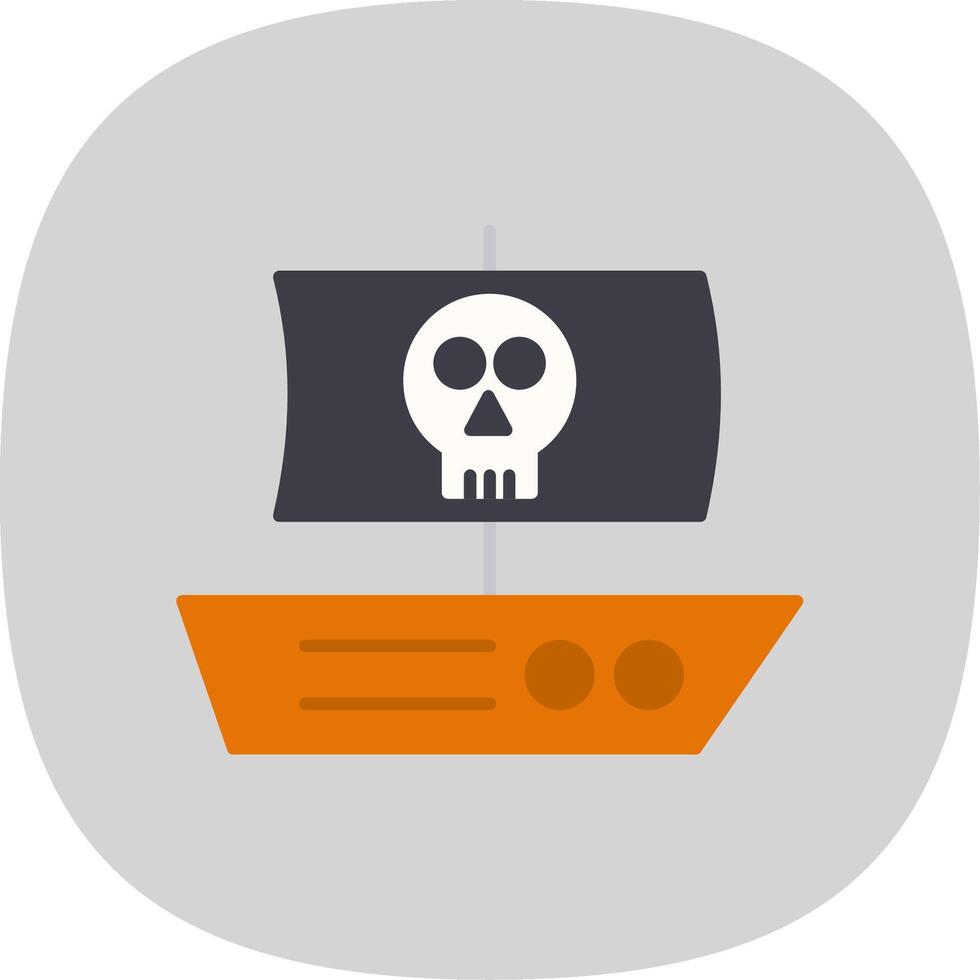 Pirate Flat Curve Icon vector