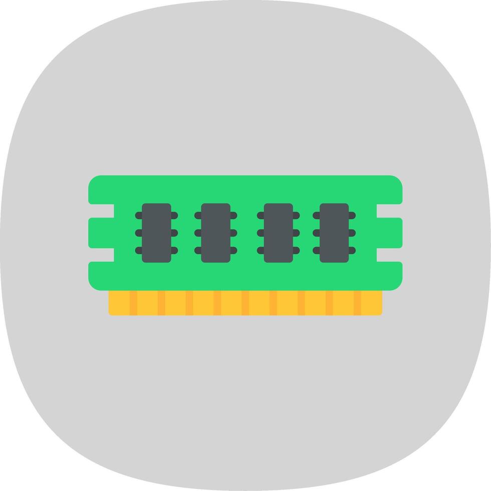 Ram Flat Curve Icon vector