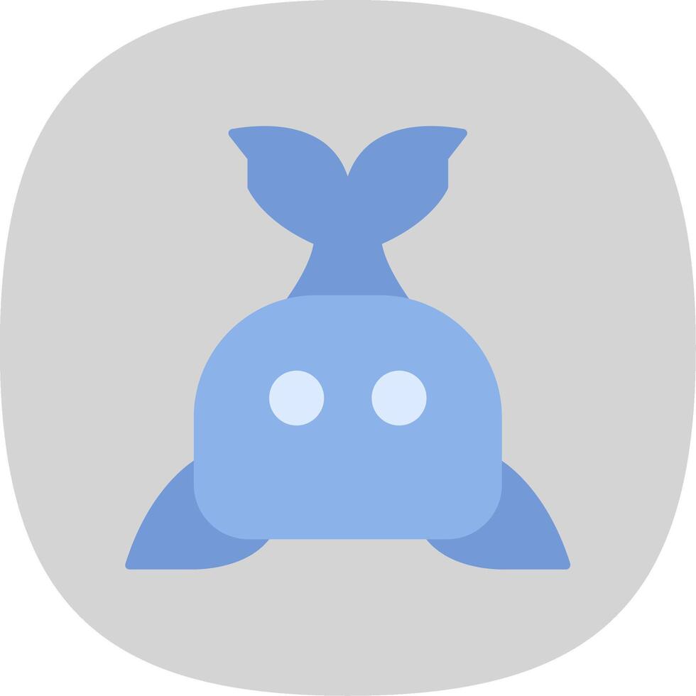 Whale Flat Curve Icon vector