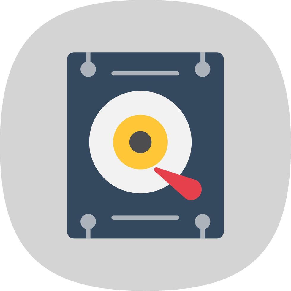 Hard Disk Flat Curve Icon vector