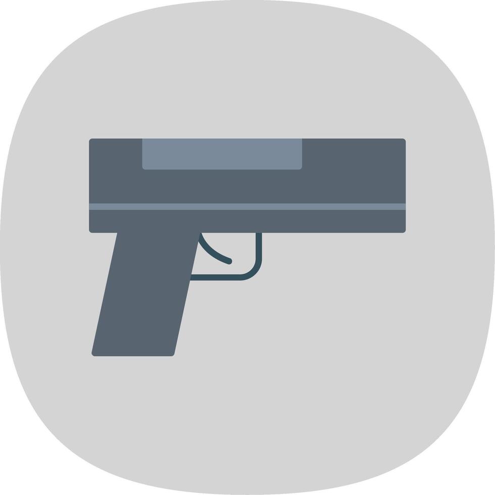 Gun Flat Curve Icon vector