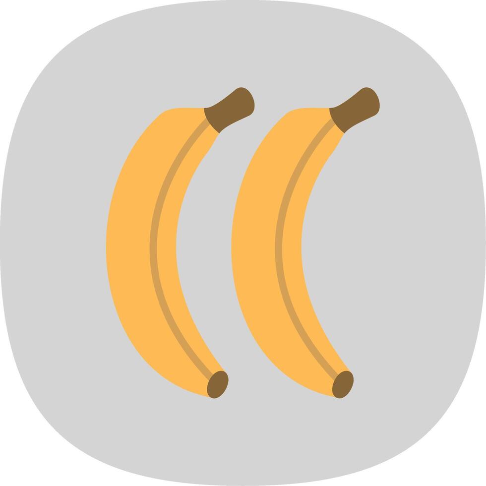 bananas plano curva icono vector