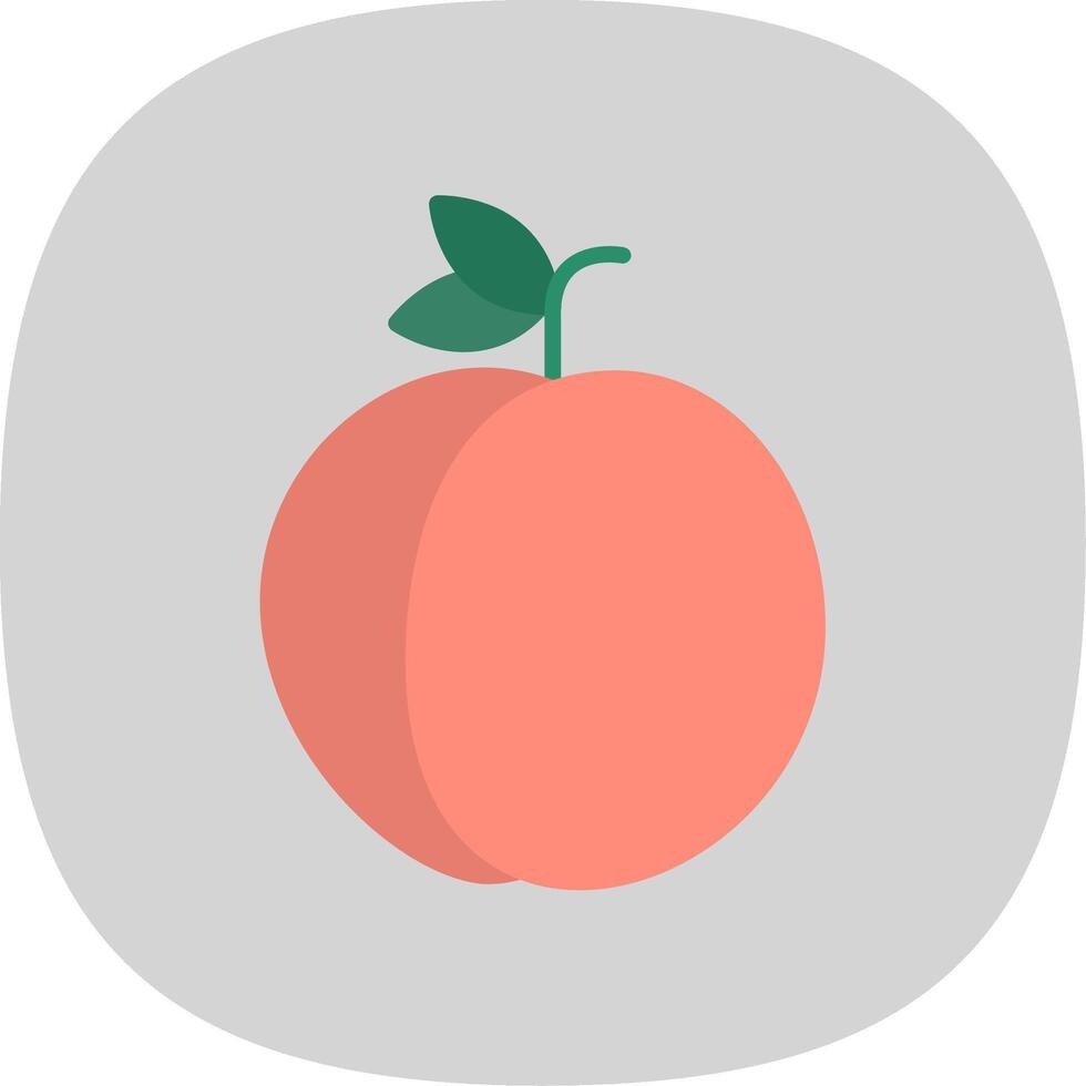 Peach Flat Curve Icon vector