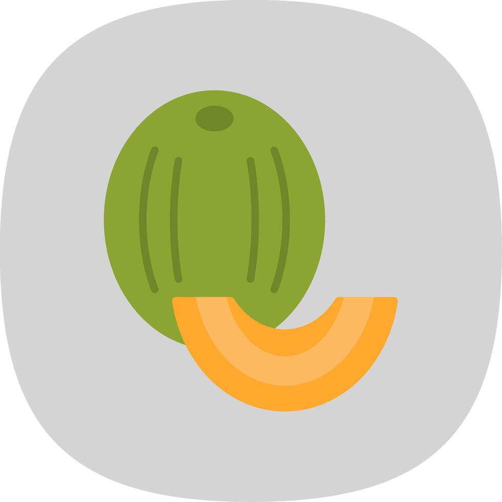 gotas de miel melón plano curva icono vector