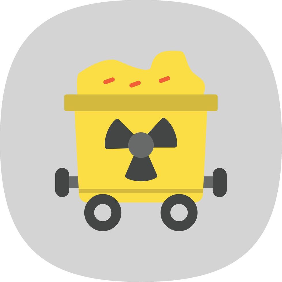 Uranium Flat Curve Icon vector