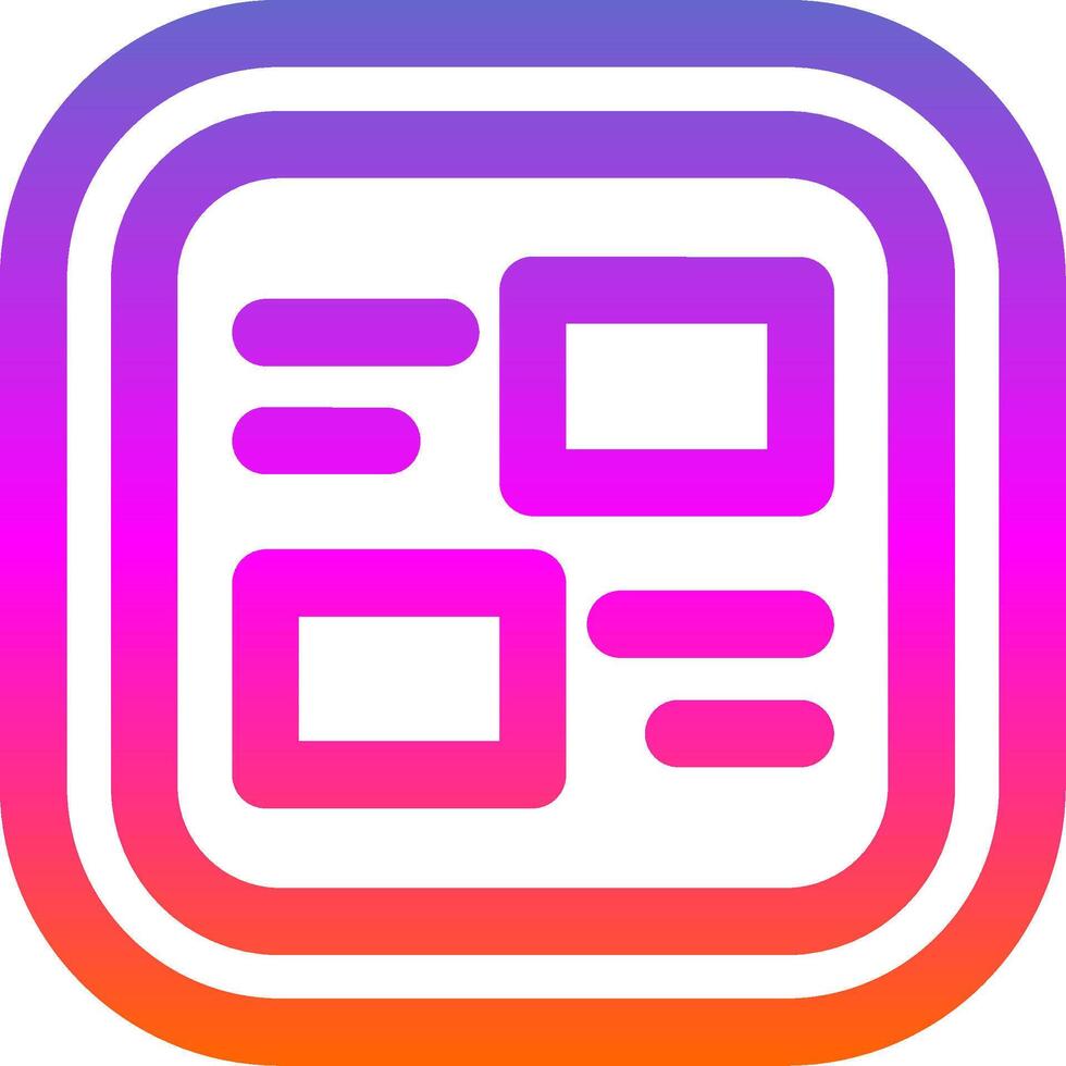 Layout Line Gradient Icon vector
